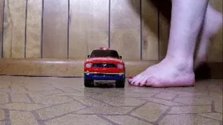 Barefoot giantess car crush