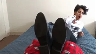 Indian college cutie's smelly soles (shoe and sock removal, brief tickling)