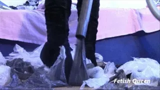 Vacuuming foil in boots
