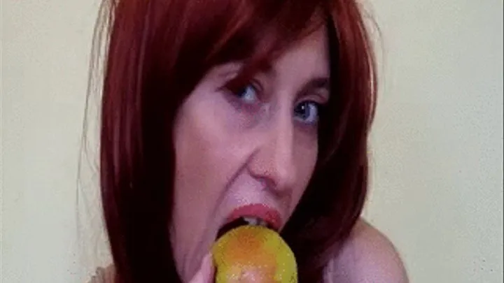 Clip order: :Sensual, eating an apple