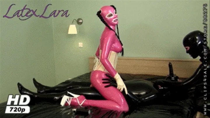 Lara riding Rubberboy`s cock while FrejaDottier is riding facedildo( )