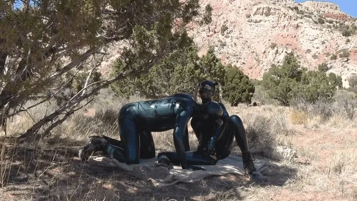 Outdoor Latex Sex in the Canyon Desert