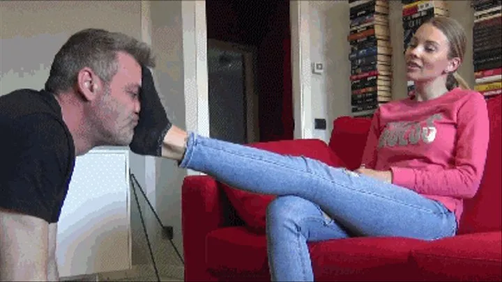 GABRIELLA - After the walk in the park - Part 2: Sweaty socks sniffing and domination, face as a footstool