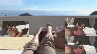 GABRIELLA - Holidays with the slave - OUTDOOR dirty feet licking, foot domination, face as a footstool