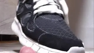 Cockcrush and shoejob in Nike free sneakers - slave view