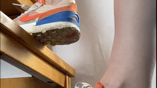 A Shoejob and cock domination Dream in Sneakers - Tramplegirl is giving a shoejob and CBT experience in her well worn and dirty Nike Waffle sneakers - inshoe and POV views - multiedit