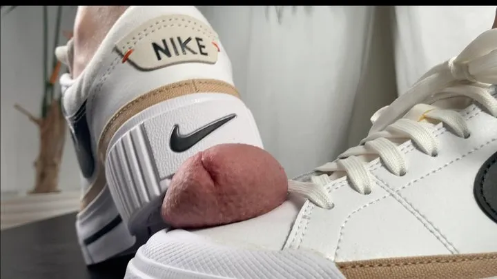 A Shoejob Dream in Nike Court Legacys - Cockcrush and Humiliation - Foodcrush on Cock - Giantess and POV Views - Sneaker fetish - multiedit including upskirt and giantess scenes