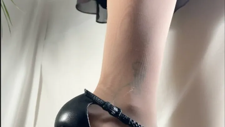 A Shoejob Dream in sheer Nylons and Bottega Veneta Mary Jane Heels - CBT, Shoejob and fruit crush on cock - multiedit