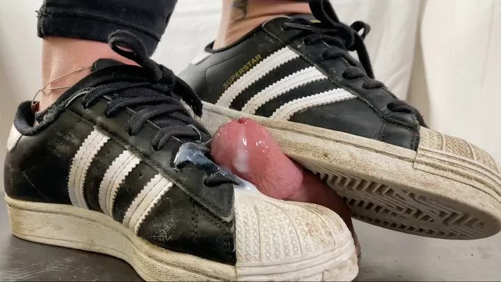 A Shoejob in well worn Adidas Superstars - CBT and Cockcrush with POV views - multicam mix