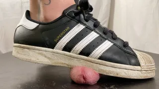 A Shoejob in well worn Adidas Superstars - CBT and Cockcrush with POV views - slave view only