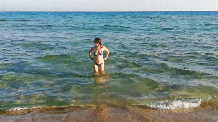 Public Beach Wetting and Holding his Peeing Cock