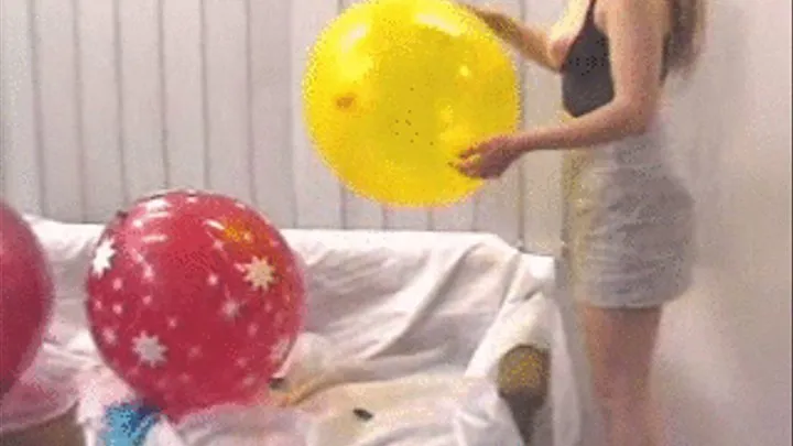 Cathy balloon play and pop