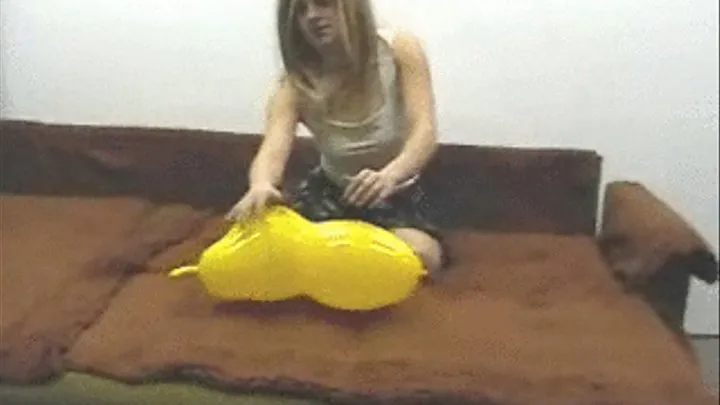 Cathy rides and loves yellow balloon