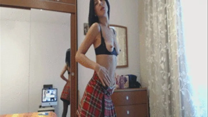 PLAID SKIRT MASTURBATION