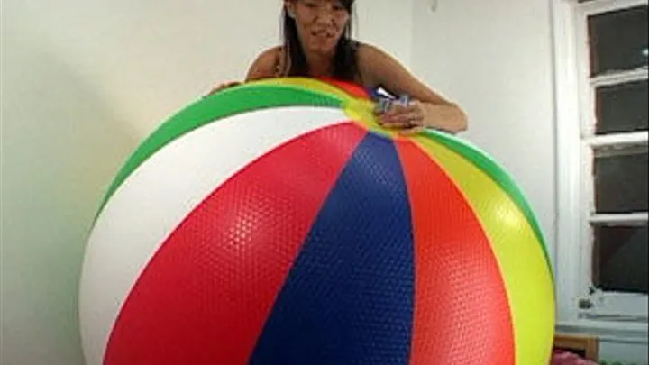 Kitty Deflates GIANT 72 Inch Beach Ball