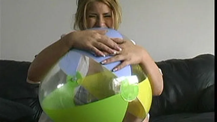 Kristy Bites & Tears A Beach Ball