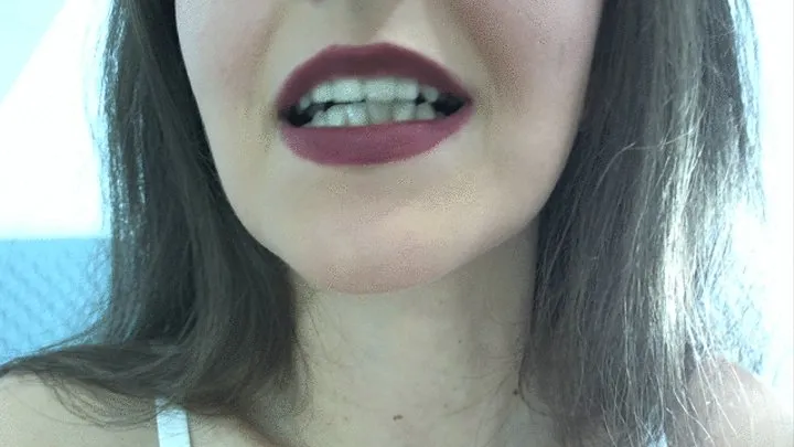 dark lips and sharpest teeth