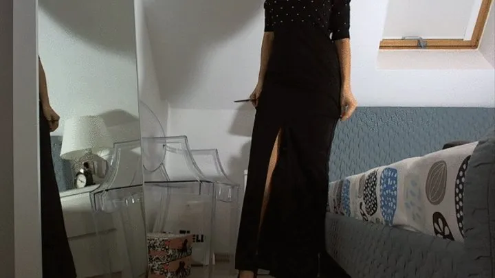 destroying my sexy long black dress