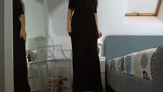 goddess sexy in long black dress