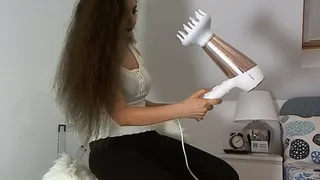 wet to dry and brushing my long hair