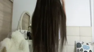 Brunette long hair fetish