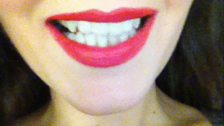 Sharp teeth, red lips, Mouth fetish