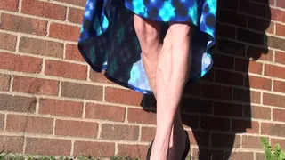 Peek a boo calves in checked heels
