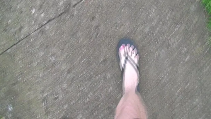 walking in flip flops