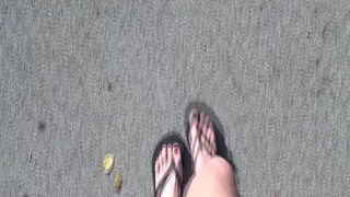 Walking duck trail in flip flops