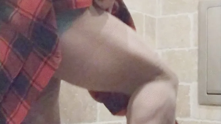 Tempest flexing in castle restroom