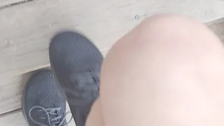 Tempest walking on stairs