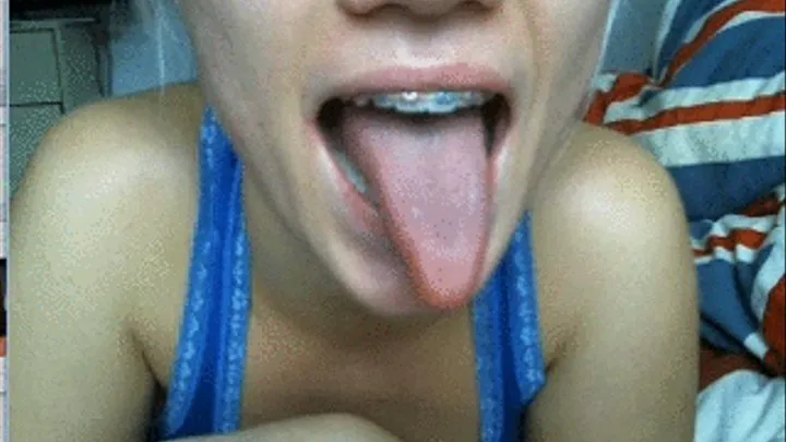 Tongue out drooling