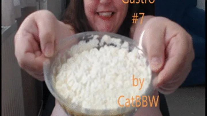 Naked BBW Stuffing Trifle Using Just Her Hands!