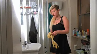 CLEAN THE BATHROOM ON YOUR KNEES