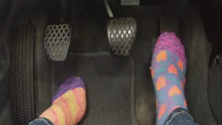 Mila Revving Accord in Cute, Mismatched Socks (PedalCam)