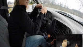 Ashley Rainy Day Wheel Rips in the F150 Barefoot (PiP PedalCam)
