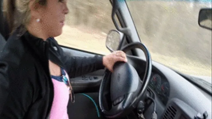 Ashley Driving, Doing Brakeslams and Burnouts in the F150 in Uggs