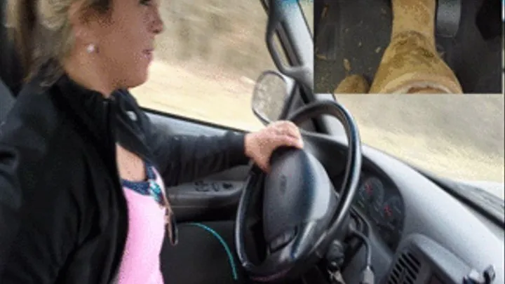 Ashley Driving, Doing Brakeslams and Burnouts in the F150 in Uggs (PiP PedalCam)