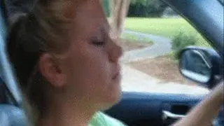 Noelle Revving Big Peel Out Driveway Tire Marks Barefoot