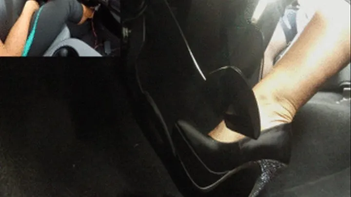Ashley Driving Frantically with Lots of Pedal Pumping and Brake Hitting, Right Foot Only, Heels (PiP StandardCam)