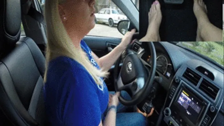 Noelle Driving and Peeling Out in Camry Barefoot (PiP PedalCam)