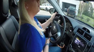 Noelle Driving and Peeling Out in Camry Barefoot