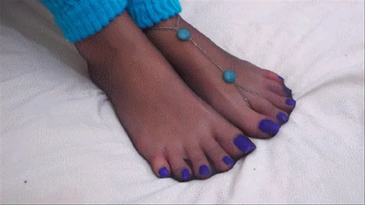 Day 37, Part 1: Giving You Blue Balls With My Perfect Blue Toes and Dark Pantyhose