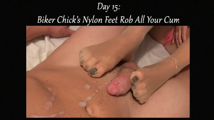 Day 15: Biker Chick's Feet Rob All Your Cum