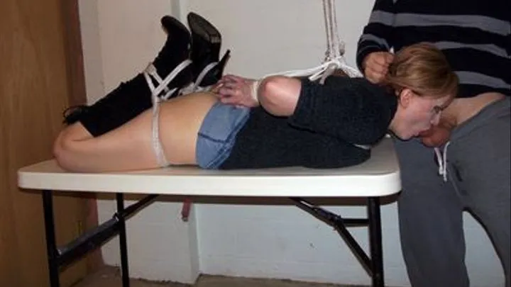 MILF boxtie frogtie bondage blowjob