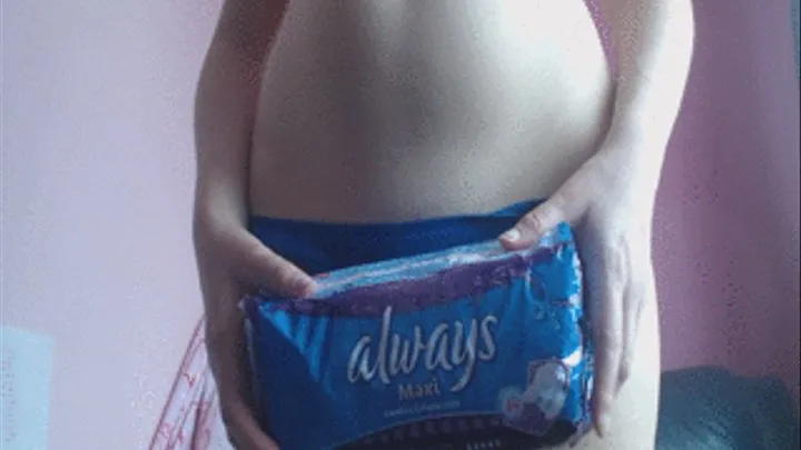 Always Maxi Pad with Wings and Blue Knickers