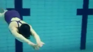 Sexy swim underwater in the pool