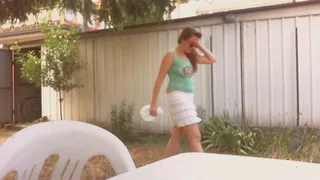 Extreme diaper change in a garden