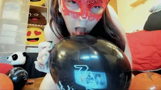 Big orgasms on Halloween balloons