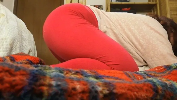 My Joyful Adventure on a Giant Orthopedic Pillow in Vibrant Fuchsia Leggings